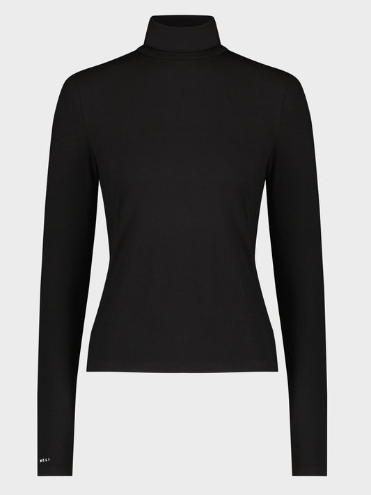 MODAL TURTLENECK LONG SLEEVE-BLACK-0