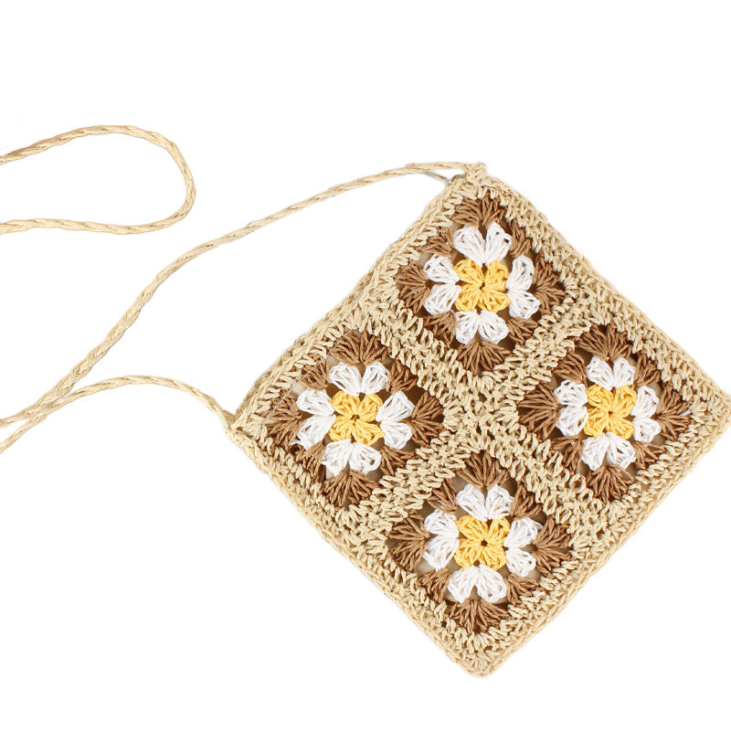 Eliza Crochet & Straw Crossbody Bag in multiple colors