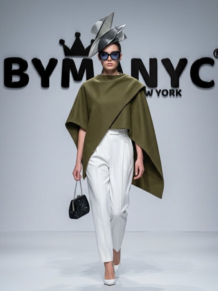 WOMEN'S CAPE JACKET Ecological Prêt-à-Porter New Collection HUDSON YARDS BYMANYC ® New York-0