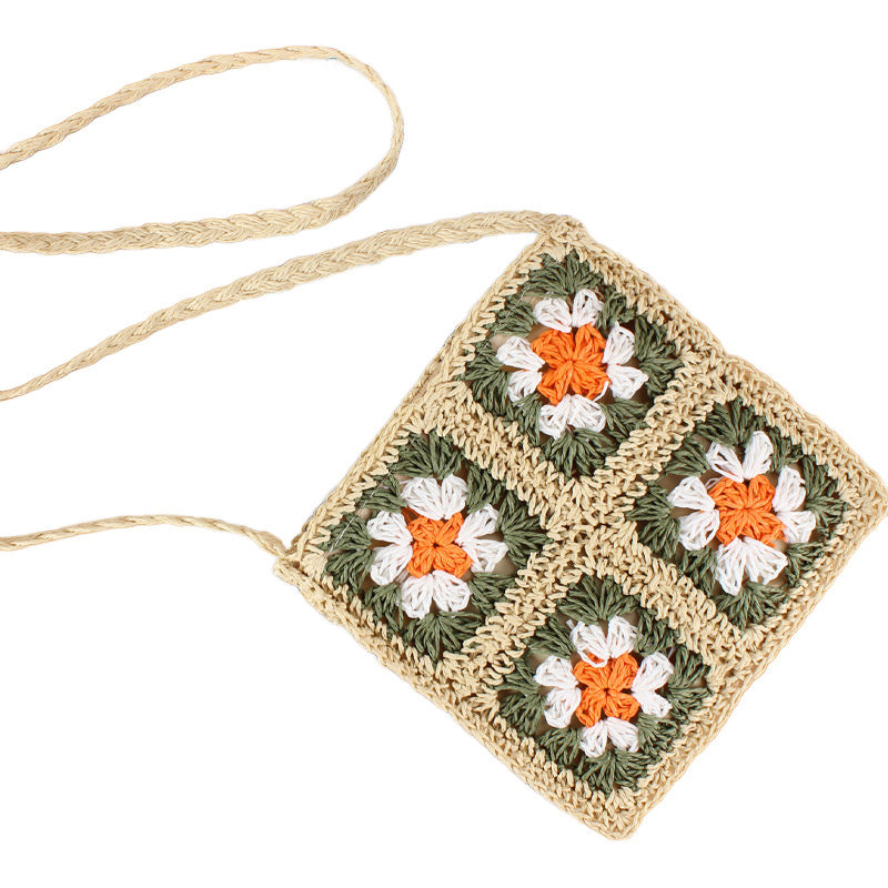 Eliza Crochet & Straw Crossbody Bag in multiple colors