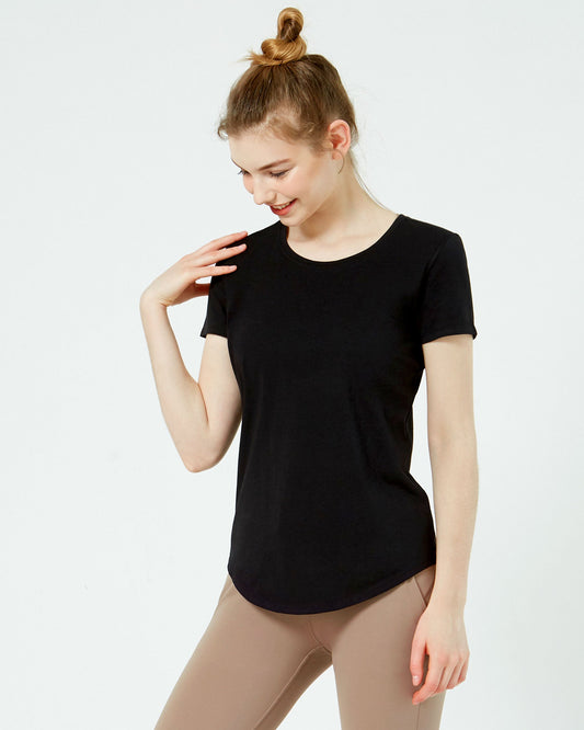 Rebody Essentials Scooped Short Sleeve Top