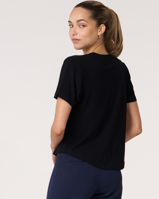 Rebody Essentials V Neck Short Sleeve Top