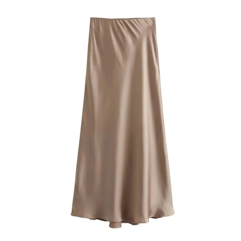 Refined Silk Midi Skirt in multiple colors