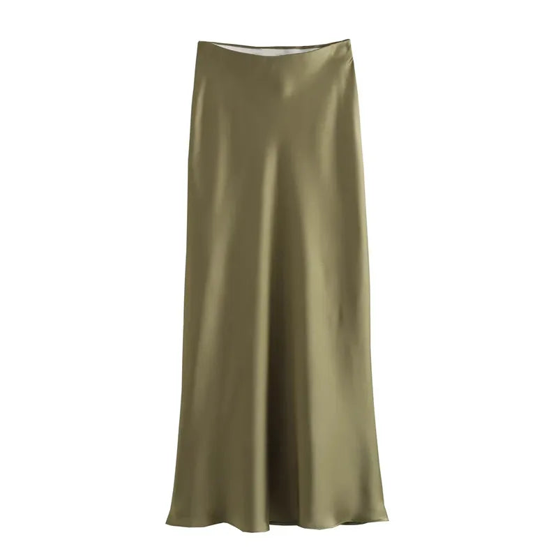 Refined Silk Midi Skirt in multiple colors