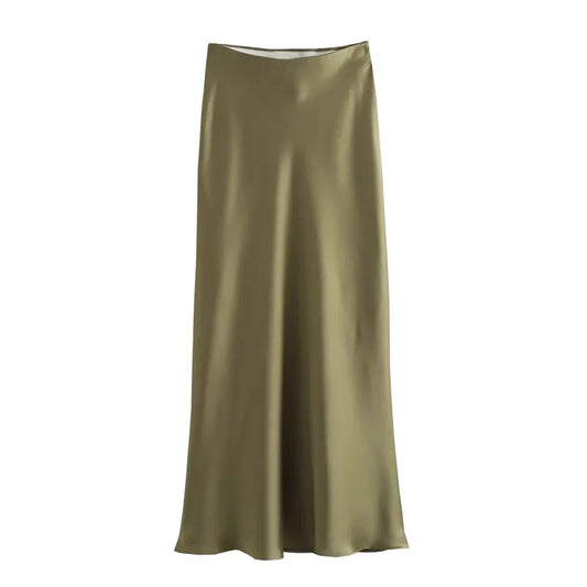 Refined Silk Midi Skirt in multiple colors
