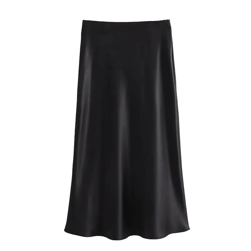 Refined Silk Midi Skirt in multiple colors