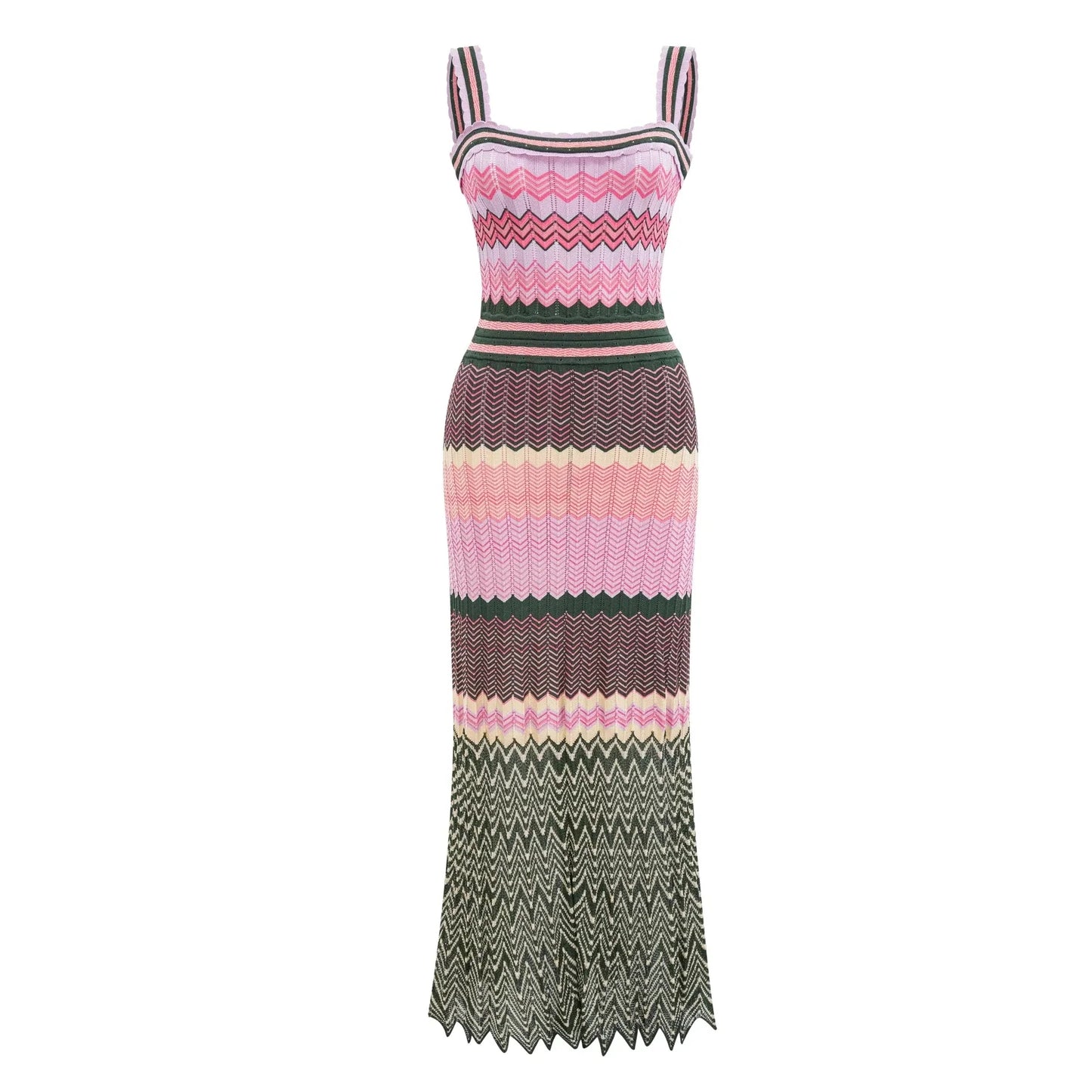 Knitted Geometric Maxi Dress