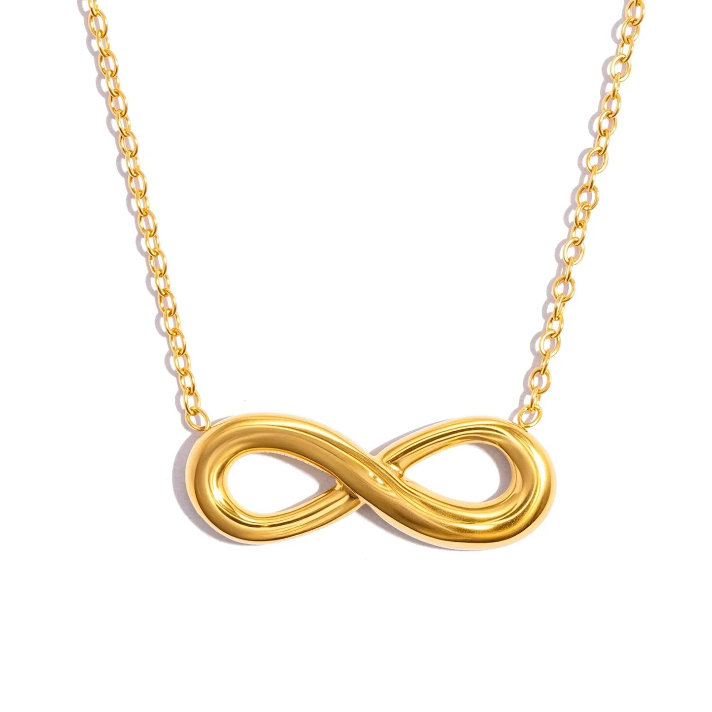 Gold Plated Infiniti Necklace in gold and silver