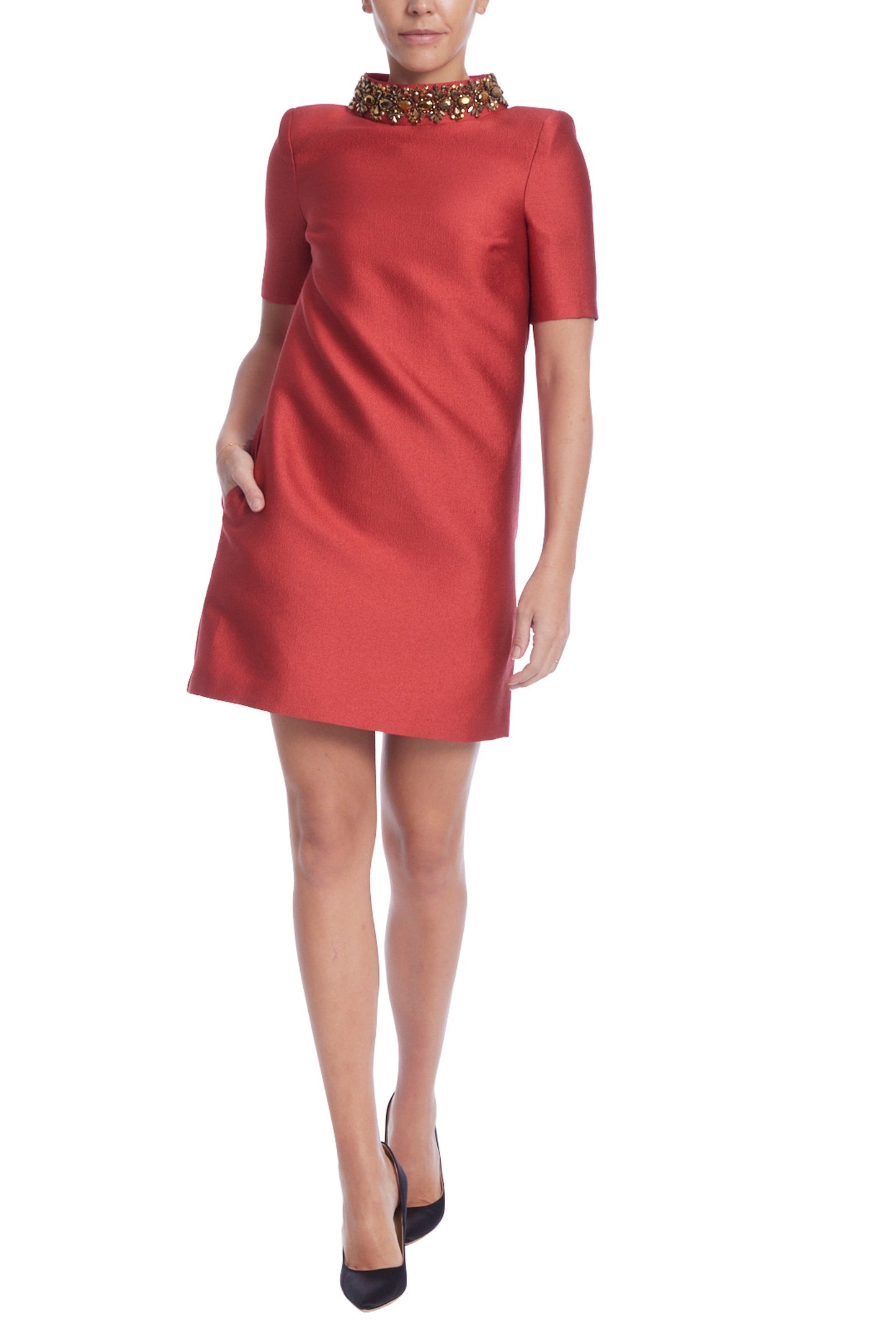 Badgley Mischka Beaded Shift Dress