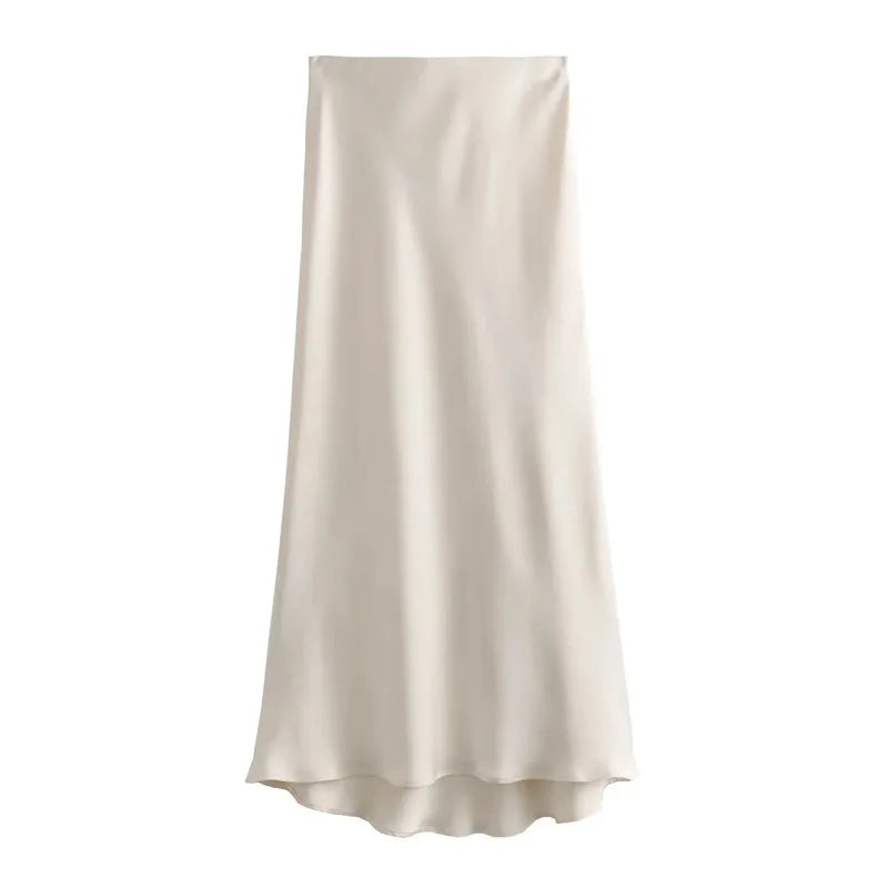 Refined Silk Midi Skirt in multiple colors