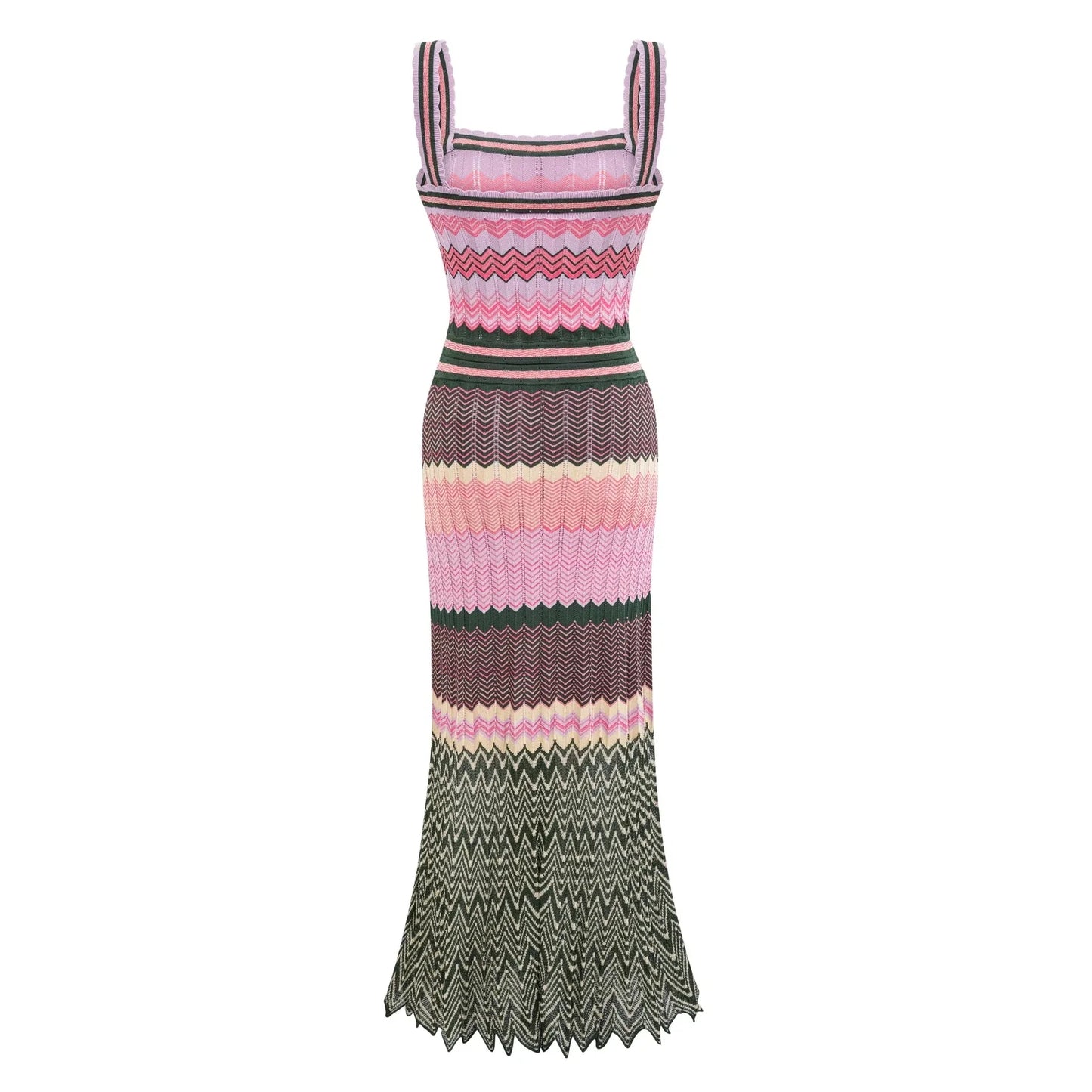 Knitted Geometric Maxi Dress
