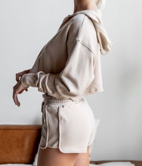 Ramona Hoodie and Shorts Sets in khaki