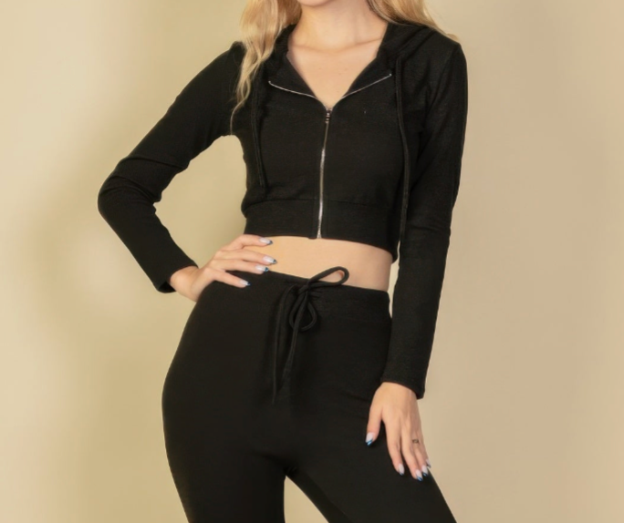 Crop Zip Hoodie in multiple colors
