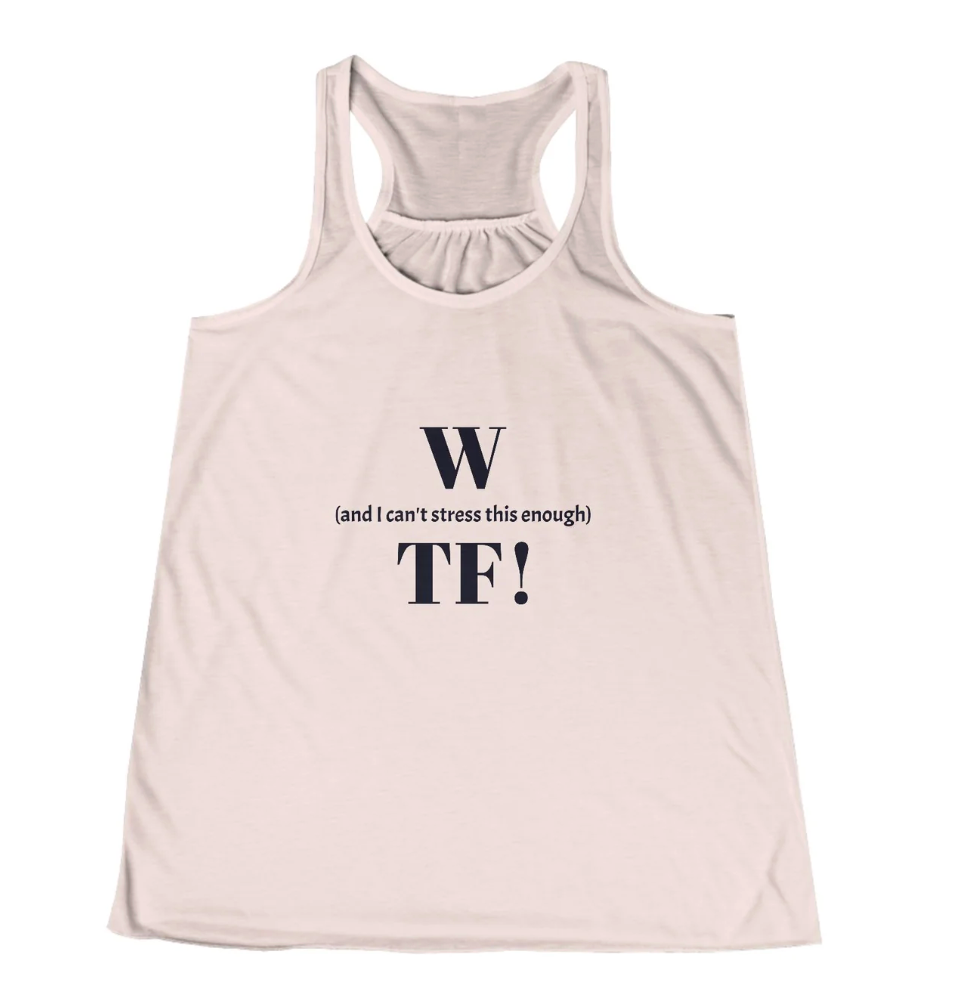 WTF BC Racerback Tank Top - black font in multiple colors