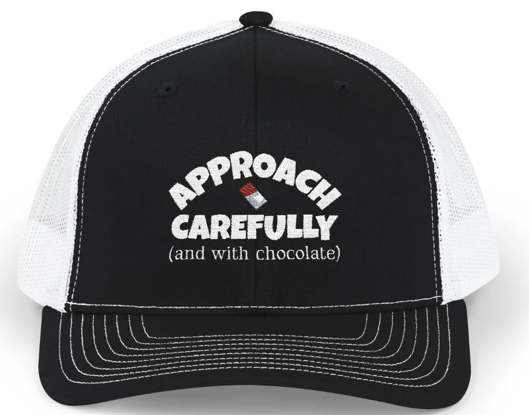 Approach with Chocolate Embroidered Snapback Trucker Cap - white font in multiple colors