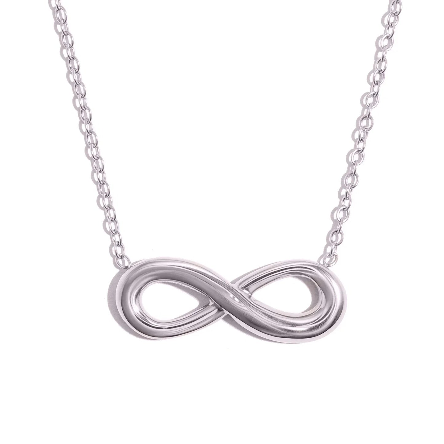 Gold Plated Infiniti Necklace in gold and silver