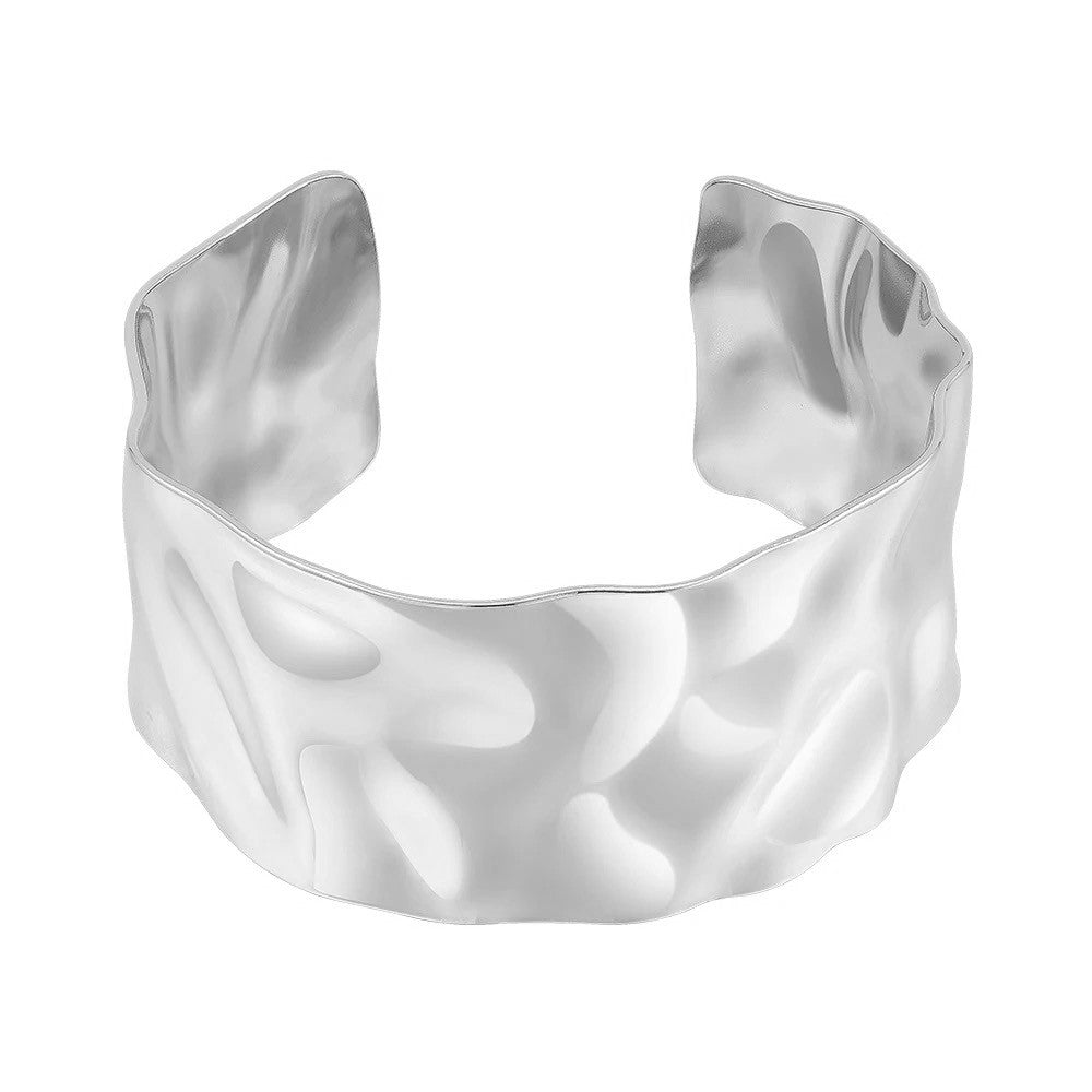 Shira Hammered Cuff in gold and silver