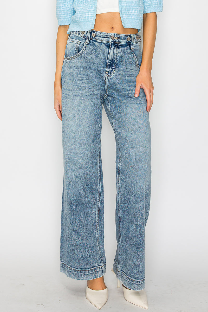 The Winnie Jean - Adjustable Waistband High Rise Baggy Wide by Artemis Vintage