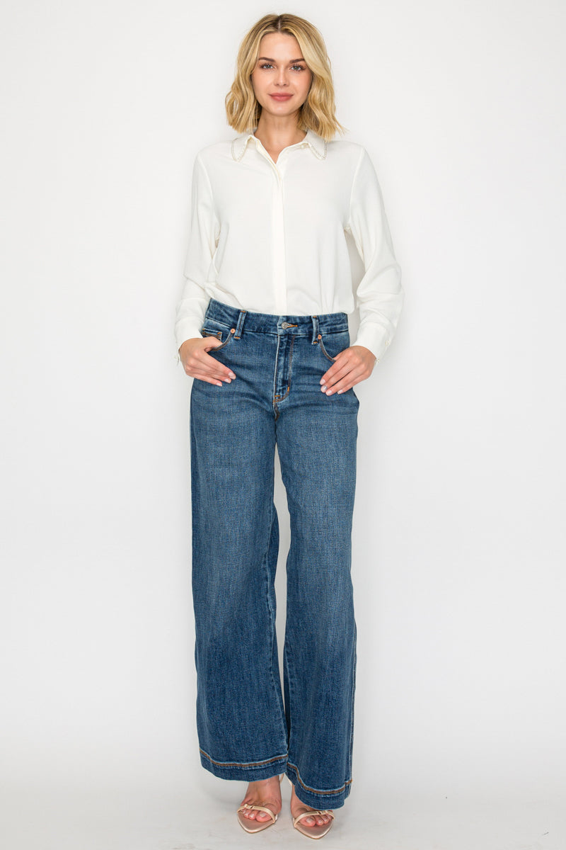 The Genevieve Jean - Relaxed High Rise Palazzo by Artemis Vintage