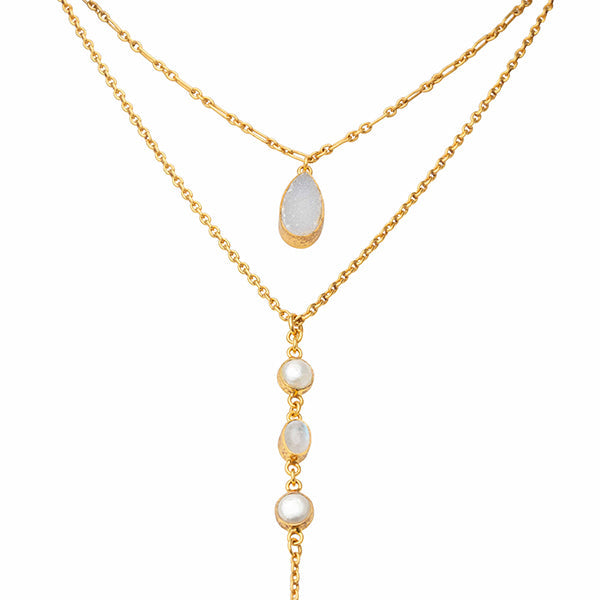 The CANTIK 2 in 1 Necklace in silver and gold