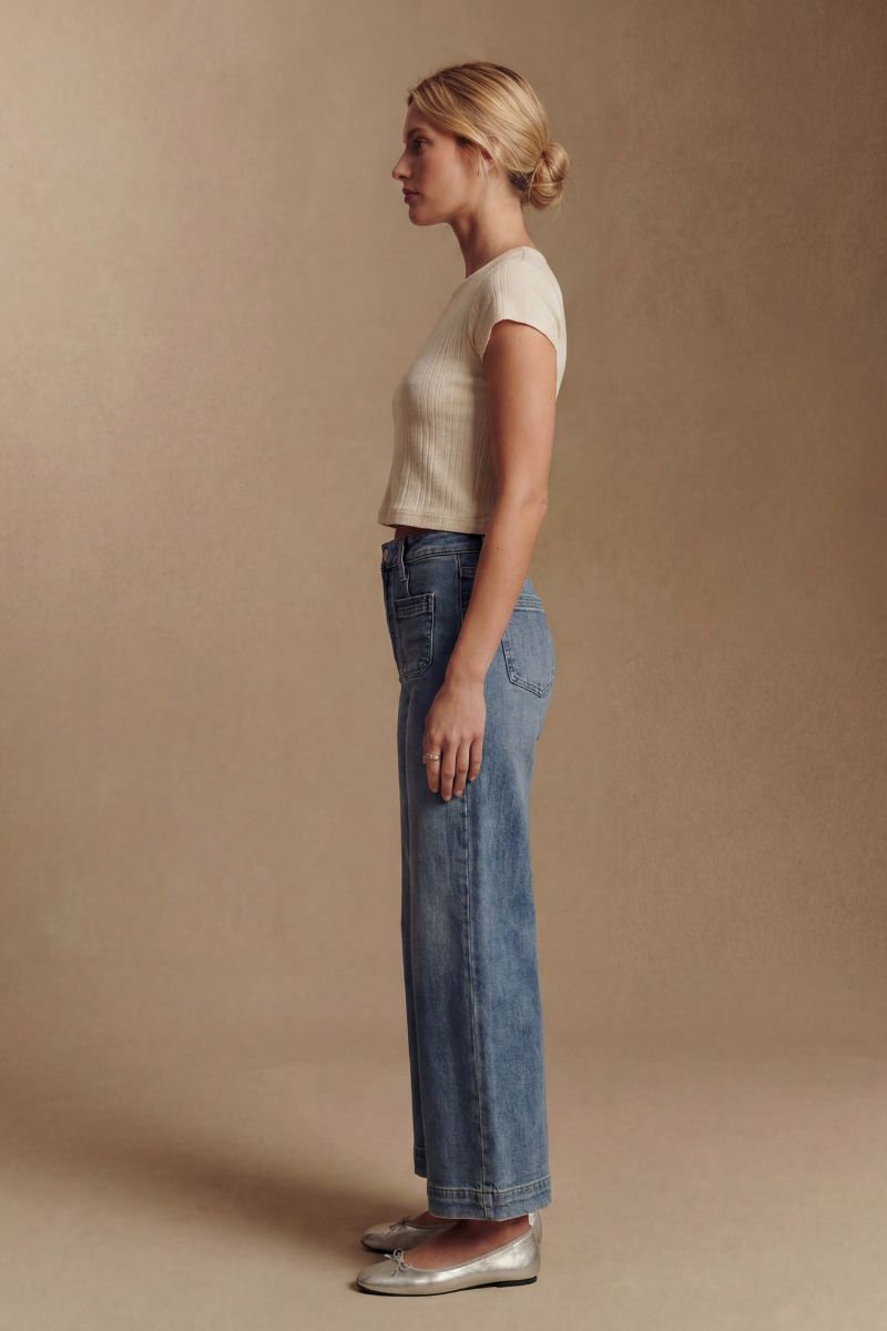 The Aurelia Jean - High Rise Crop Palazzo with Tummy Control by Artemis Vintage