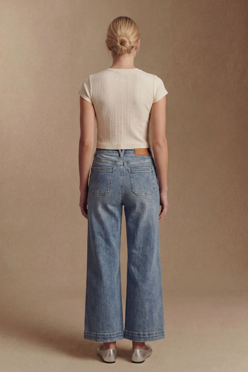 The Aurelia Jean - High Rise Crop Palazzo with Tummy Control by Artemis Vintage