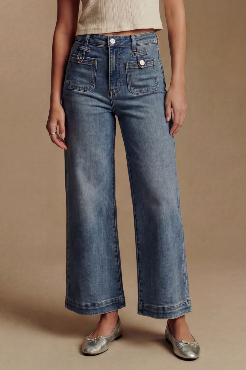 The Aurelia Jean - High Rise Crop Palazzo with Tummy Control by Artemis Vintage