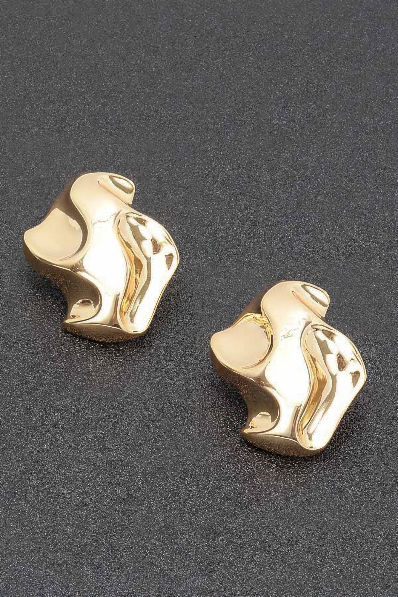 Abstract Earrings (gold pated) in gold and silver