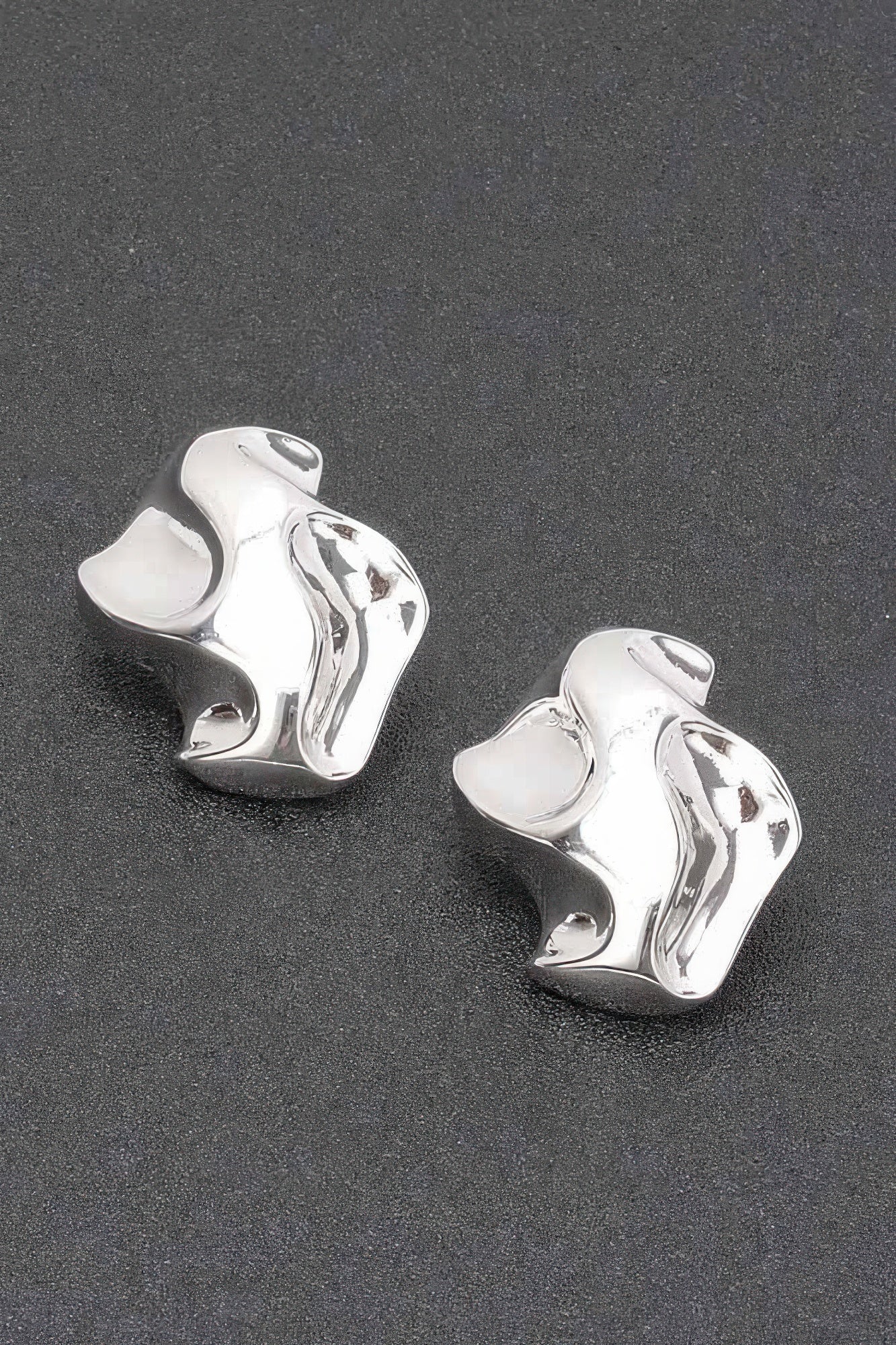 Abstract Earrings (gold pated) in gold and silver