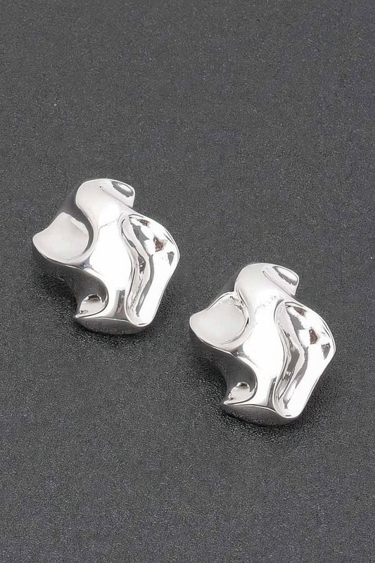 Abstract Earrings (gold pated) in gold and silver