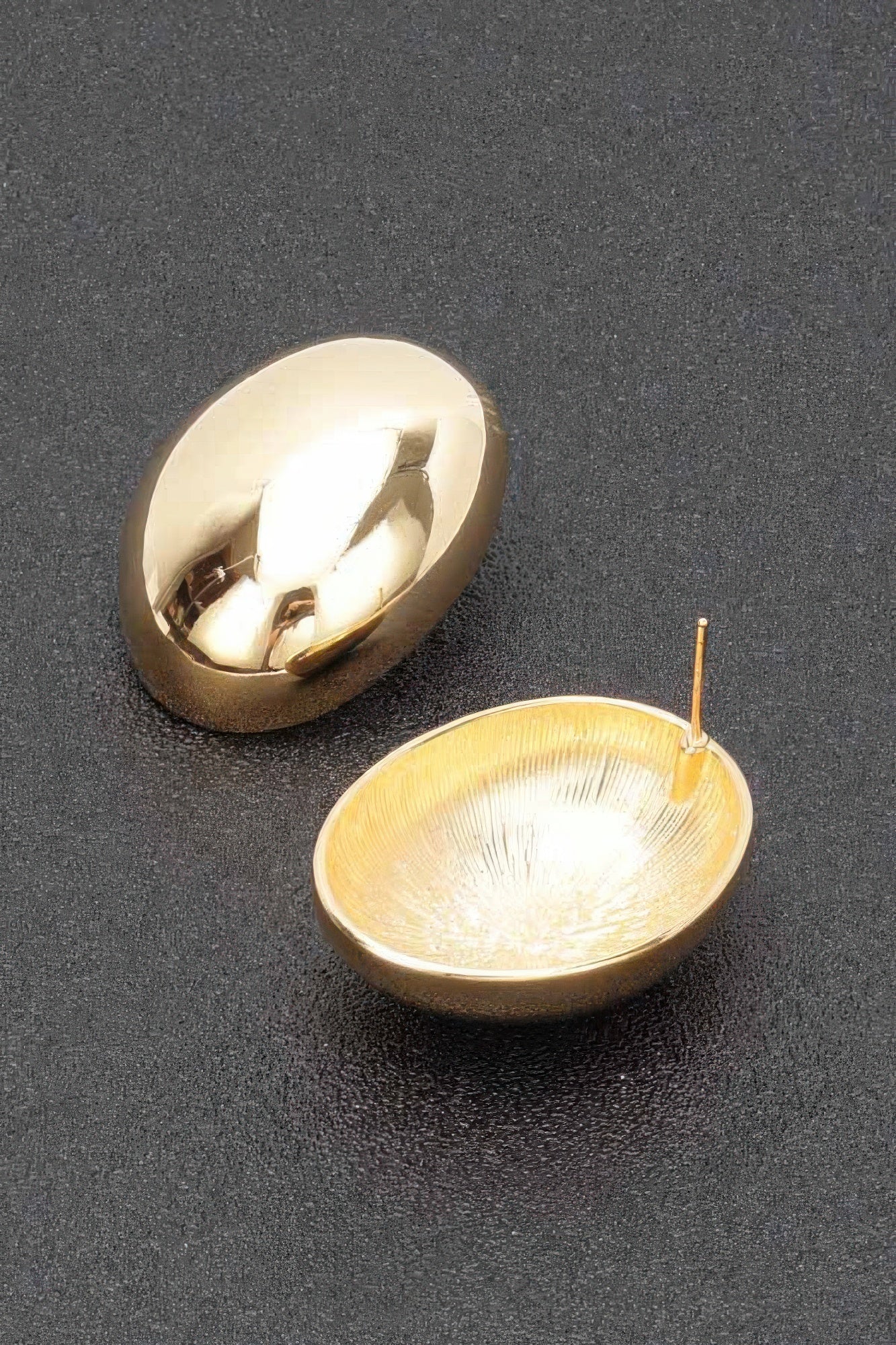 Vintage Oval Earrings (gold plated) in gold and silver