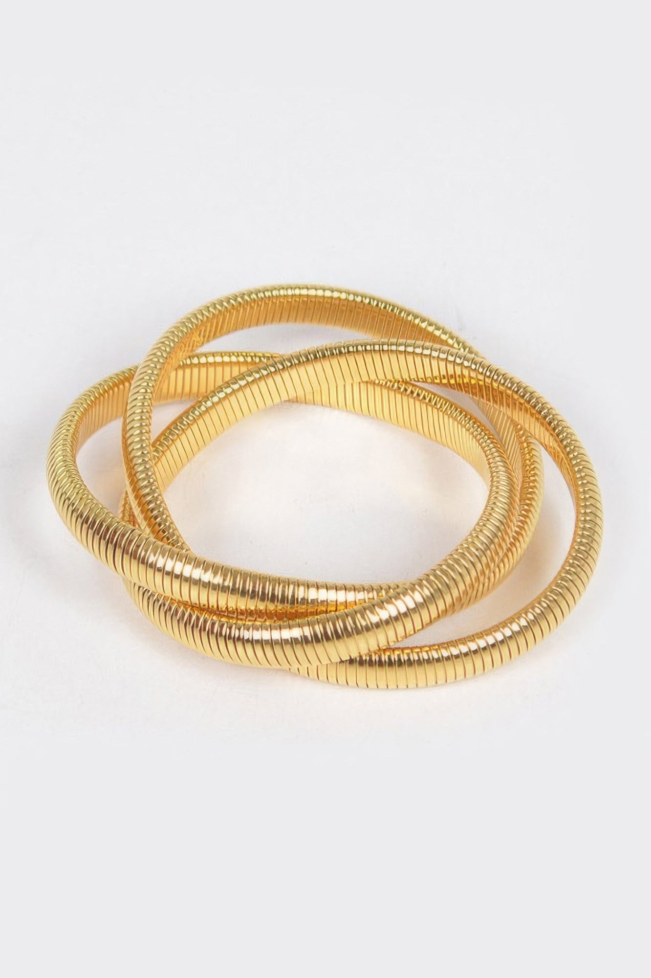 Triple Stretch Chain Bracelet in gold and silver
