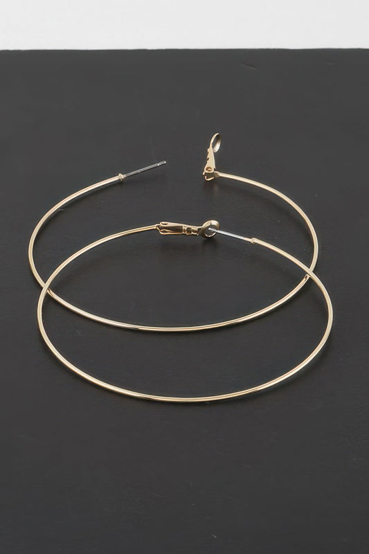 Thin Hoop Earrings in gold and silver