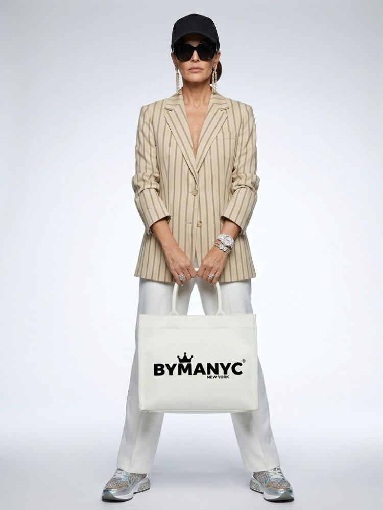 WOMEN'S BLAZER Beige Striped NOLITA - BYMANYC ® New York-0