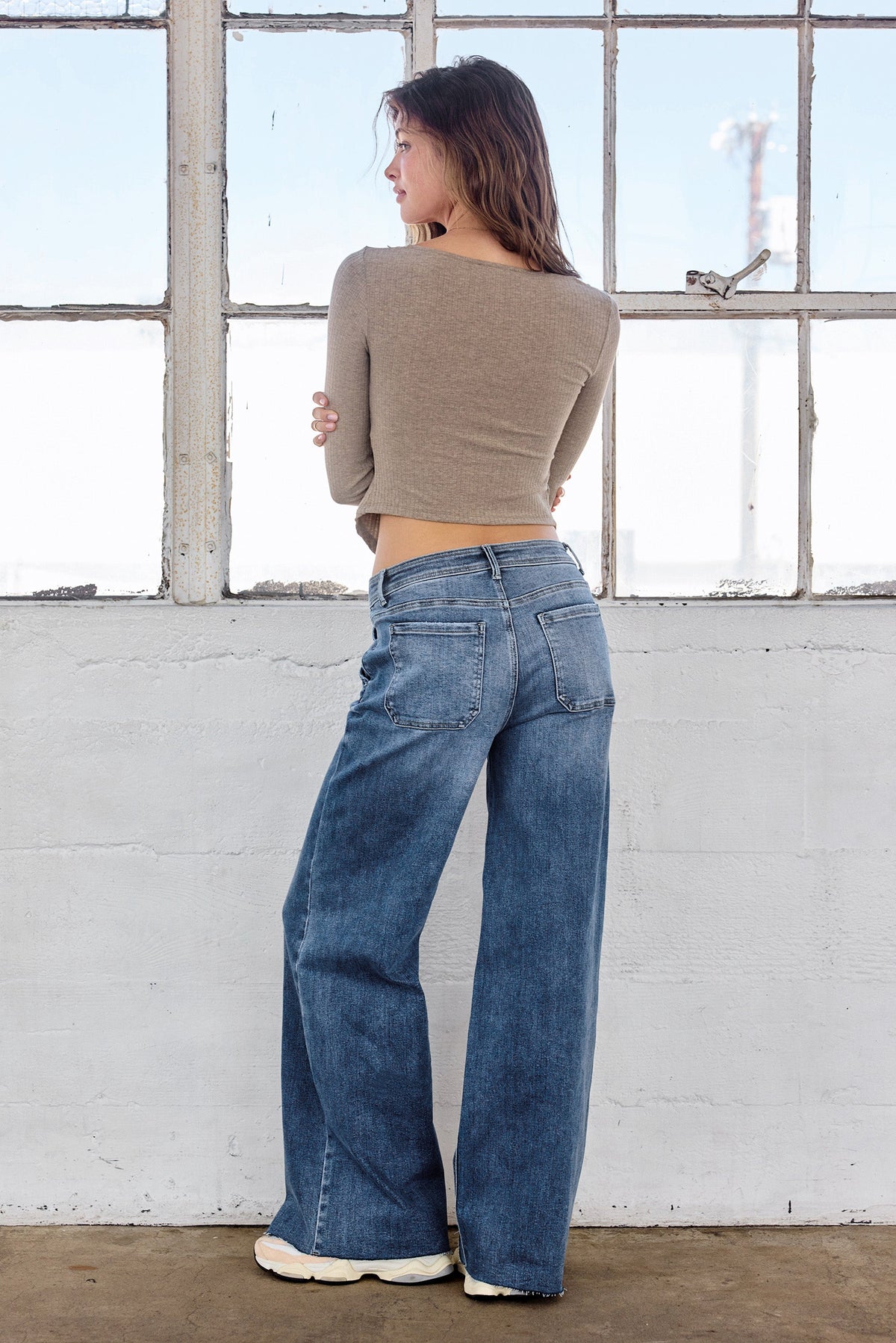 The Uma Jean - High Rise Relaxed Wide Leg with Waist String by Enjean in multiple washes
