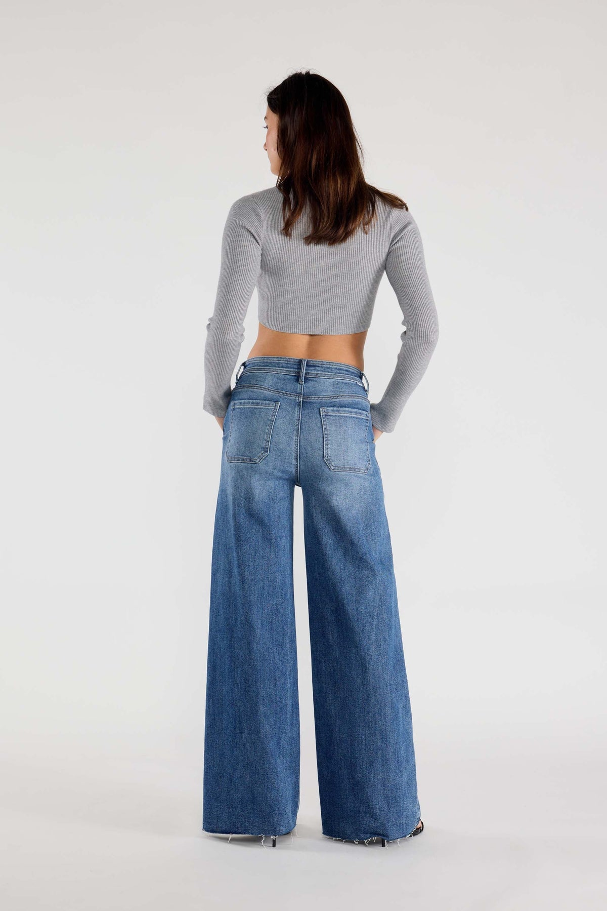 The Uma Jean - High Rise Relaxed Wide Leg with Waist String by Enjean in multiple washes