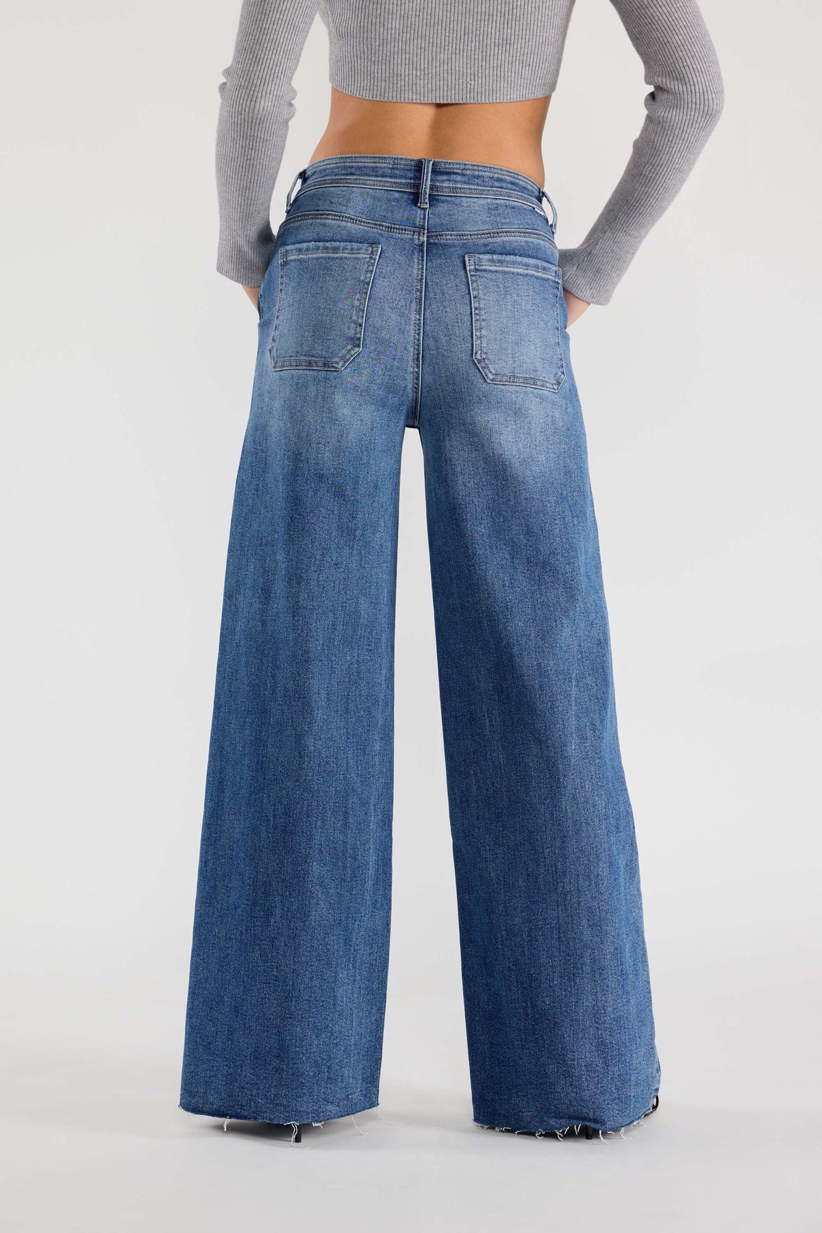 The Uma Jean - High Rise Relaxed Wide Leg with Waist String by Enjean in multiple washes