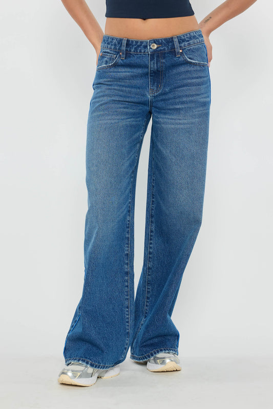 The Josie Jean - Low Waist Baggy Wide Leg with Side Piping by Enjean