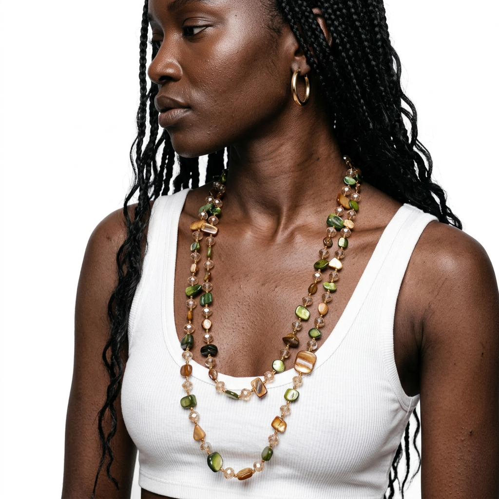 Shell Beaded Layered Necklace