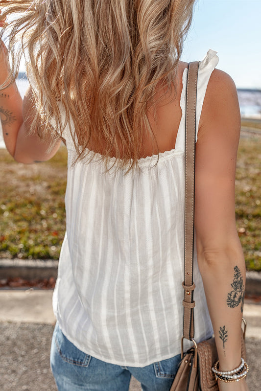 Perfect White Lace Summer Tank Top