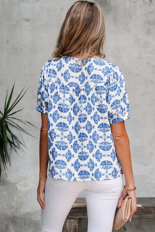 Geometric Print Blouse