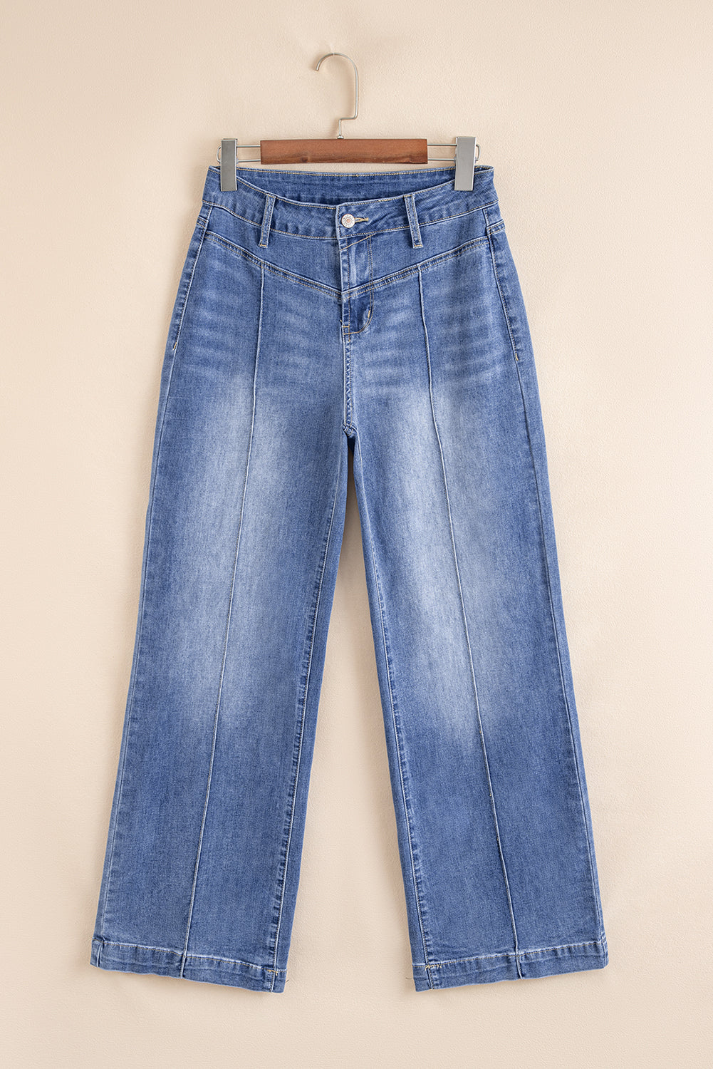 Center Seam Straight Loose Jeans