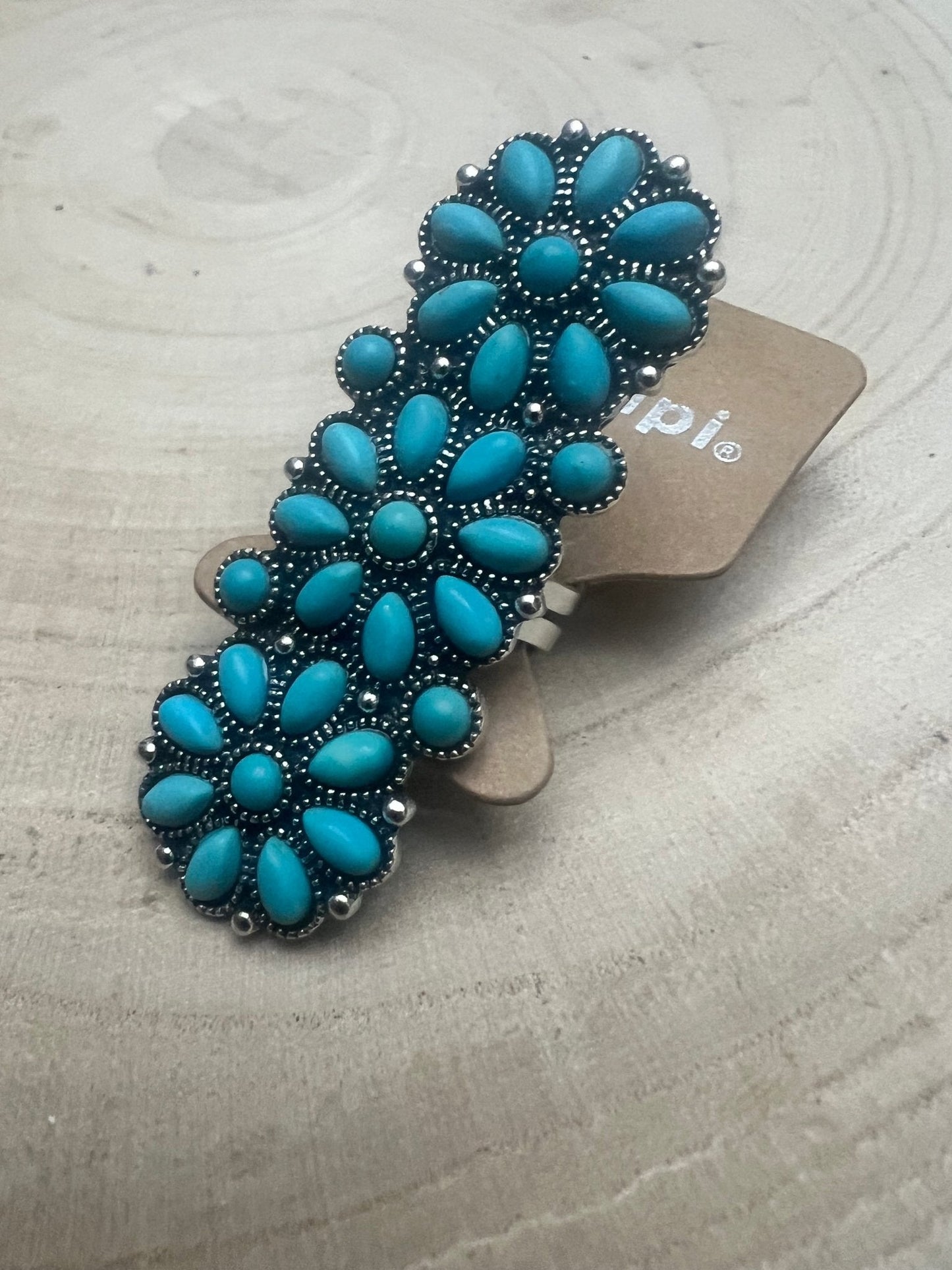 Turquoise Adjustable Cluster Statement Ring