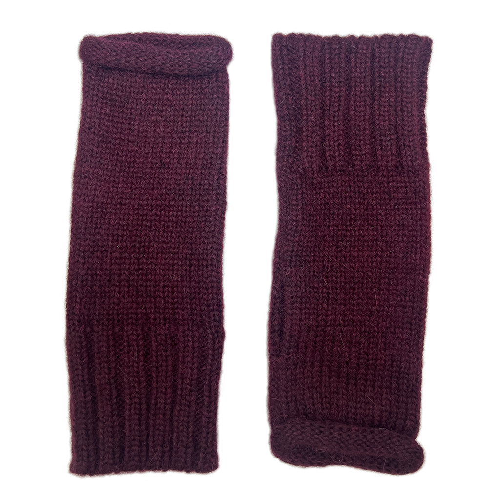 Wine Essential Knit Alpaca Gloves-0