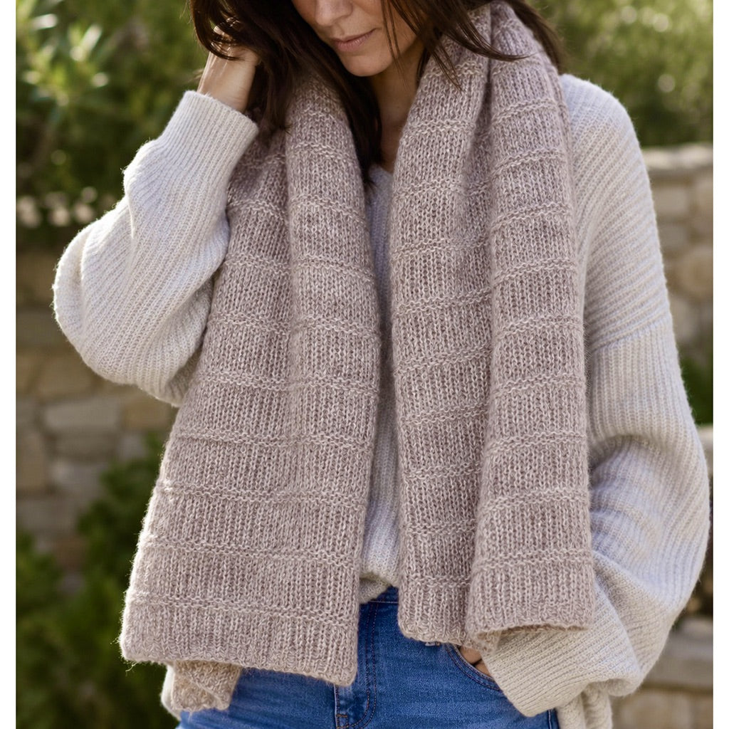 Highland Alpaca Scarf in Dusty Mauve