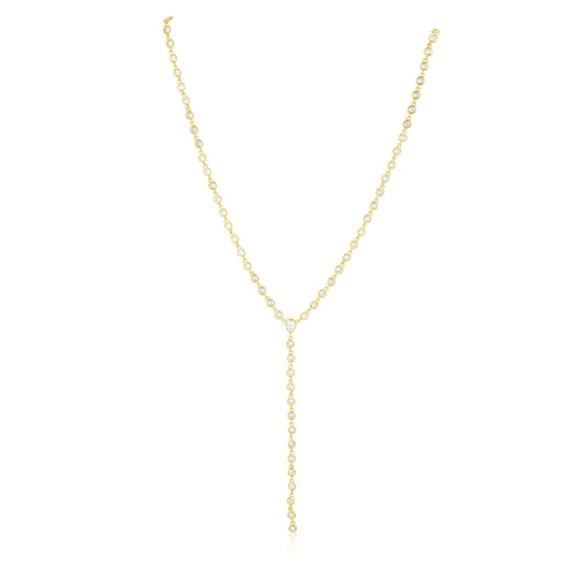 Anastasia Lariat Necklace in gold and silver