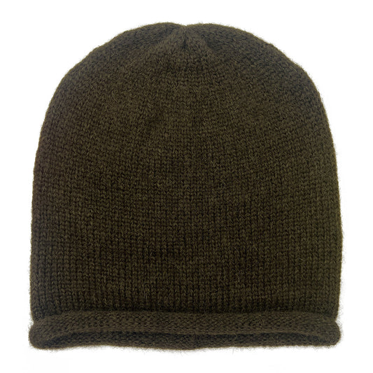 Essential Knit Alpaca Beanie in Army Green
