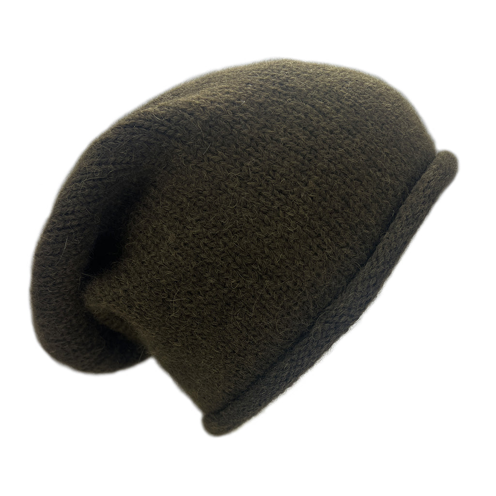 Essential Knit Alpaca Beanie in Army Green