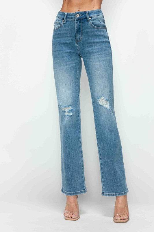 The Christy Jean - Distressed High Rise Straight by bytos
