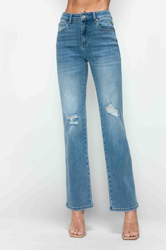 The Christy Jean - Distressed High Rise Straight by bytos